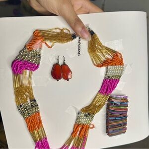 Vibrant Multi-Strand Beaded Statement Necklace